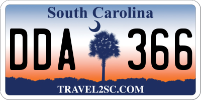 SC license plate DDA366