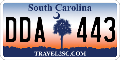 SC license plate DDA443