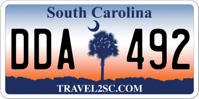 SC license plate DDA492