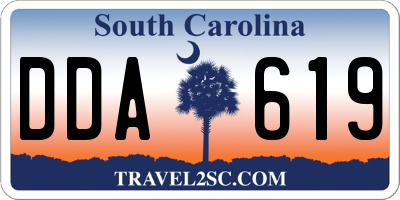 SC license plate DDA619