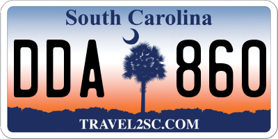 SC license plate DDA860