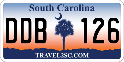 SC license plate DDB126