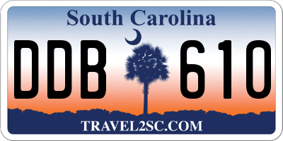 SC license plate DDB610