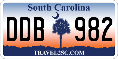 SC license plate DDB982