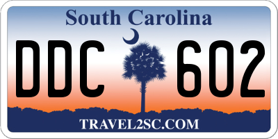 SC license plate DDC602