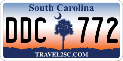 SC license plate DDC772