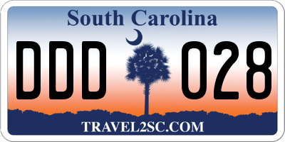 SC license plate DDD028