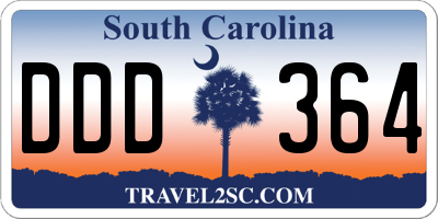 SC license plate DDD364