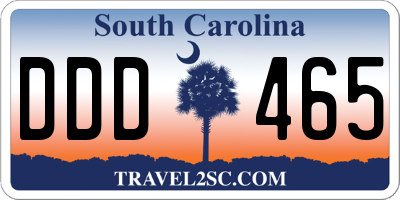 SC license plate DDD465