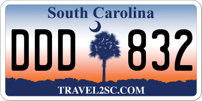 SC license plate DDD832