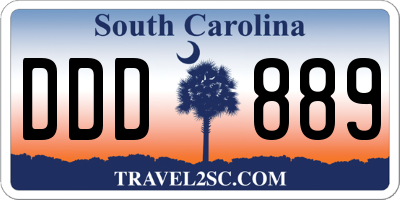 SC license plate DDD889