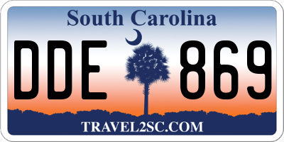 SC license plate DDE869