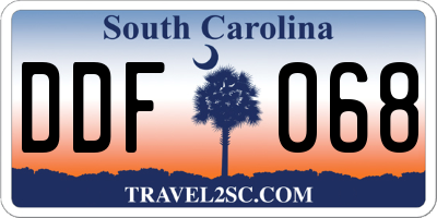 SC license plate DDF068