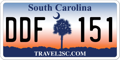 SC license plate DDF151