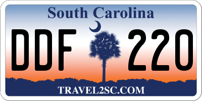 SC license plate DDF220