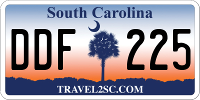SC license plate DDF225