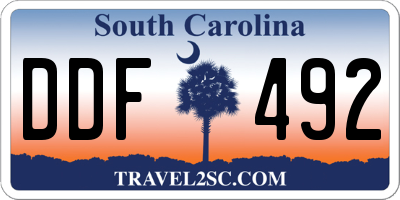 SC license plate DDF492