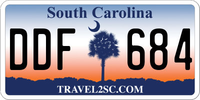 SC license plate DDF684