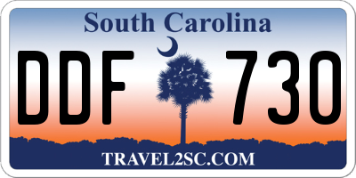 SC license plate DDF730