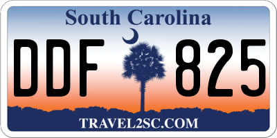 SC license plate DDF825