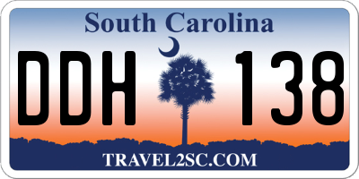 SC license plate DDH138