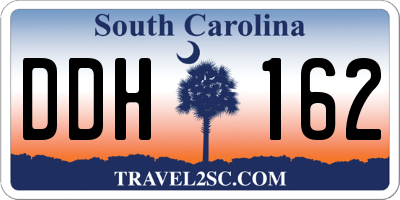 SC license plate DDH162