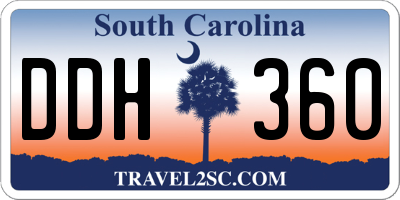 SC license plate DDH360