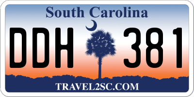 SC license plate DDH381