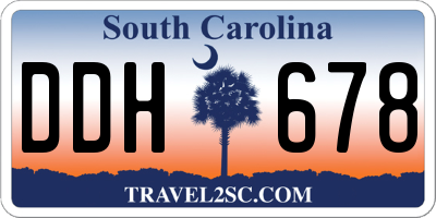 SC license plate DDH678