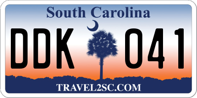 SC license plate DDK041