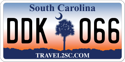 SC license plate DDK066