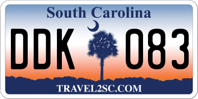 SC license plate DDK083