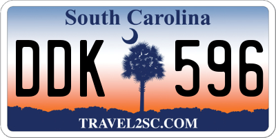 SC license plate DDK596