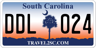 SC license plate DDL024
