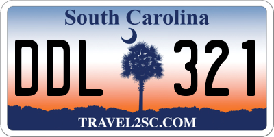 SC license plate DDL321