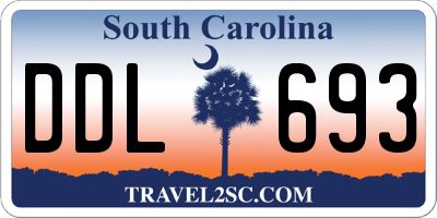 SC license plate DDL693