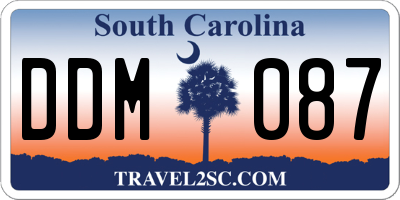 SC license plate DDM087