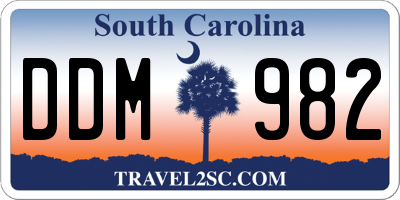 SC license plate DDM982