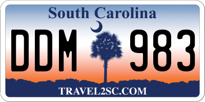SC license plate DDM983