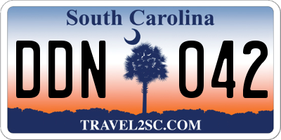 SC license plate DDN042