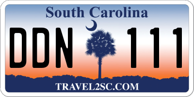 SC license plate DDN111