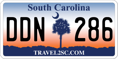 SC license plate DDN286