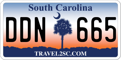 SC license plate DDN665