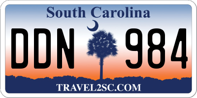SC license plate DDN984