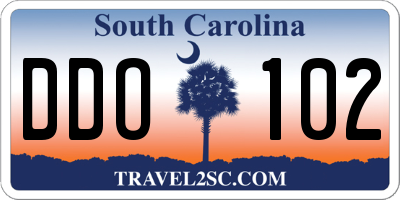 SC license plate DDO102