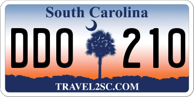 SC license plate DDO210