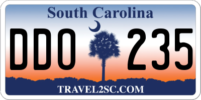 SC license plate DDO235