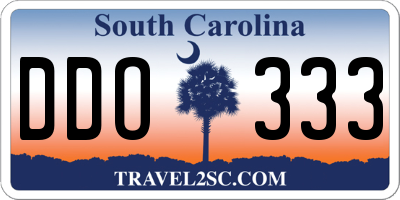 SC license plate DDO333