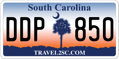 SC license plate DDP850