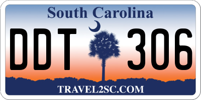 SC license plate DDT306